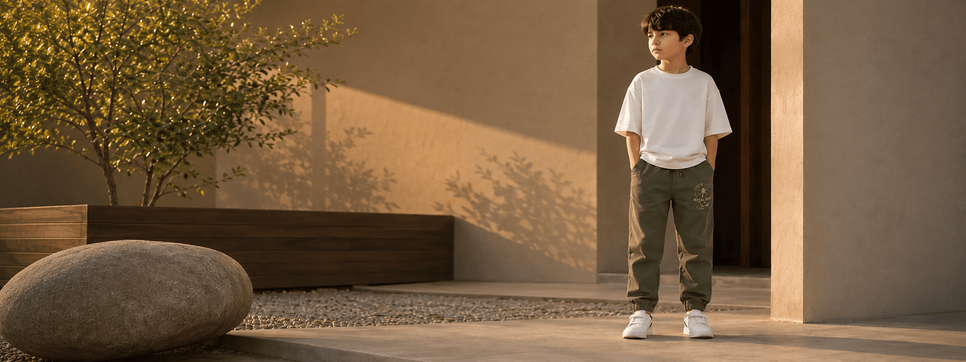Premium boys joggers designed for high-end retail stores hero banner